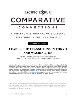 Leadership Transitions in Tokyo and Washington