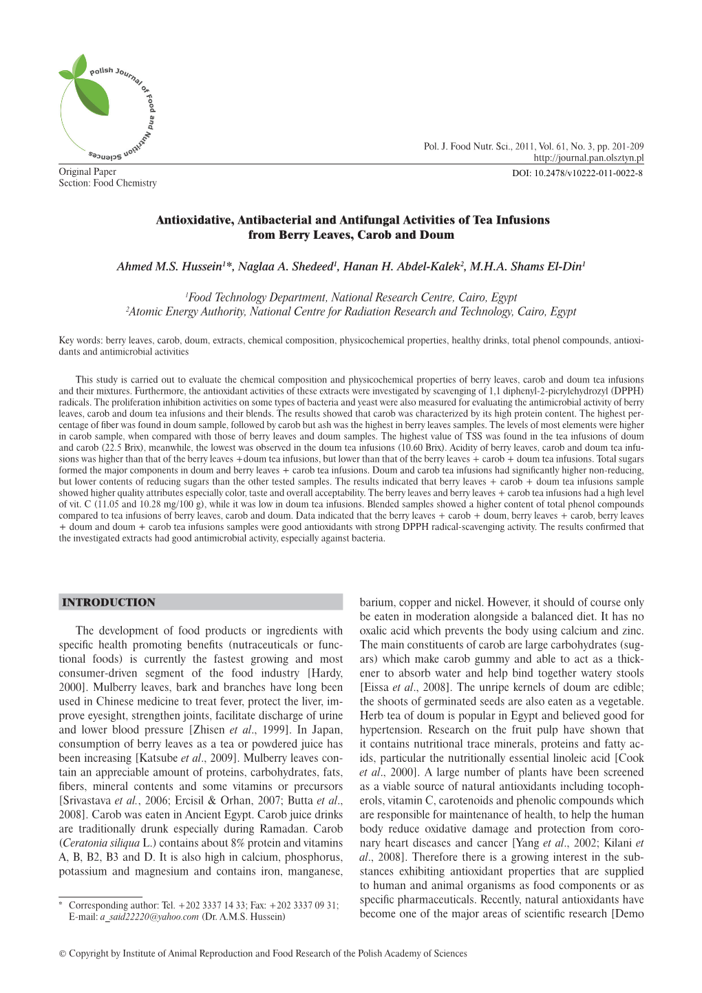 Antioxidative, Antibacterial and Antifungal Activities of Tea Infusions from Berry Leaves, Carob and Doum