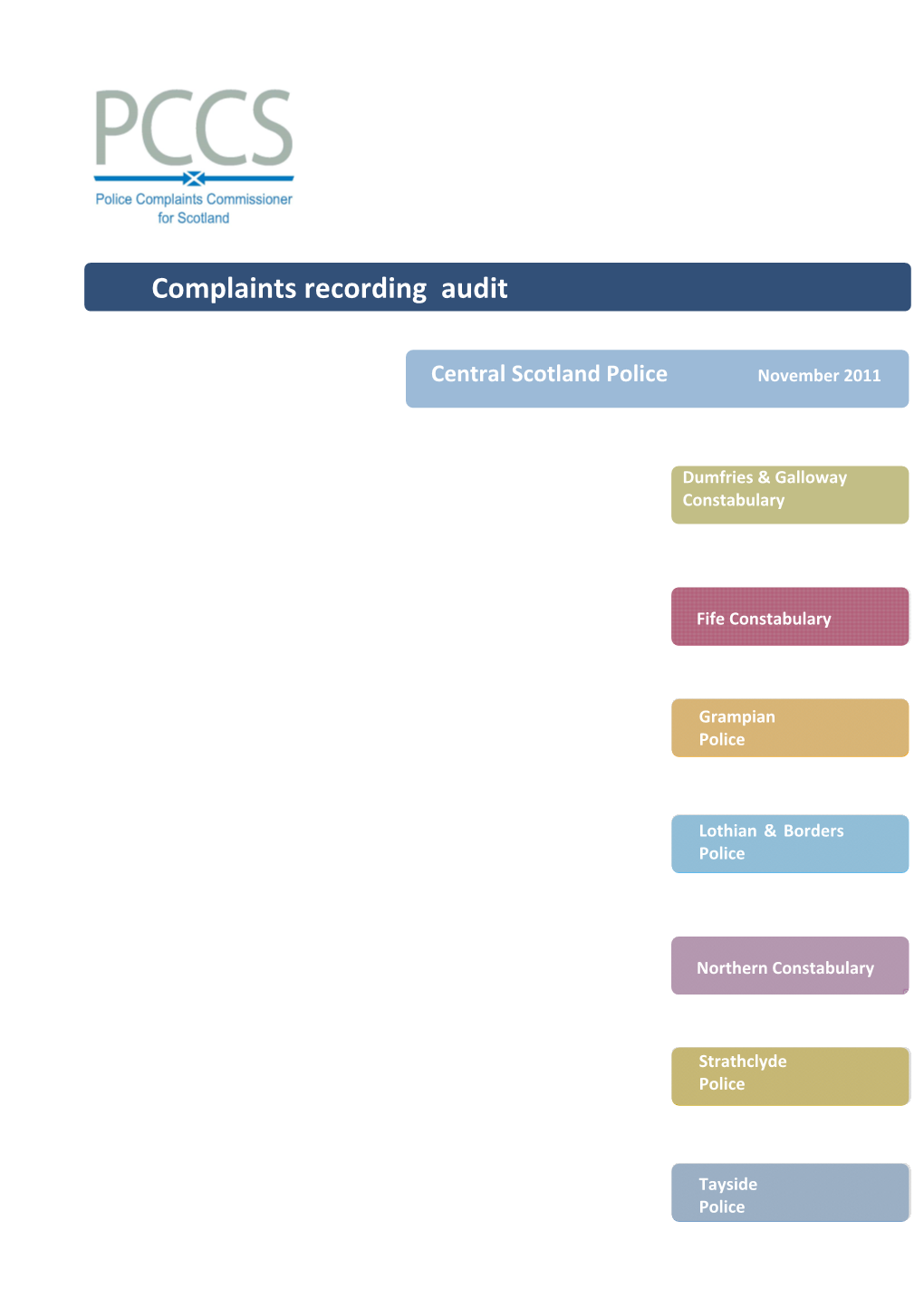 Complaints Recording Audit