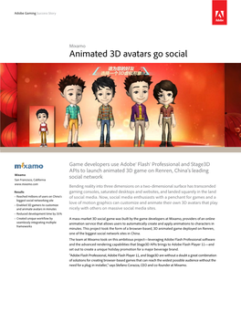 Mixamo Animated 3D Avatars Go Social