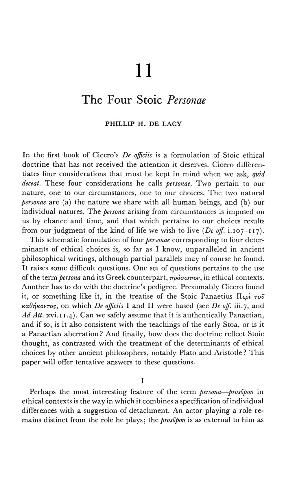 The Four Stoic Personae