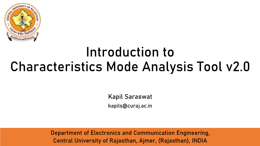 Introduction to Characteristics Mode Analysis Tool V2.0