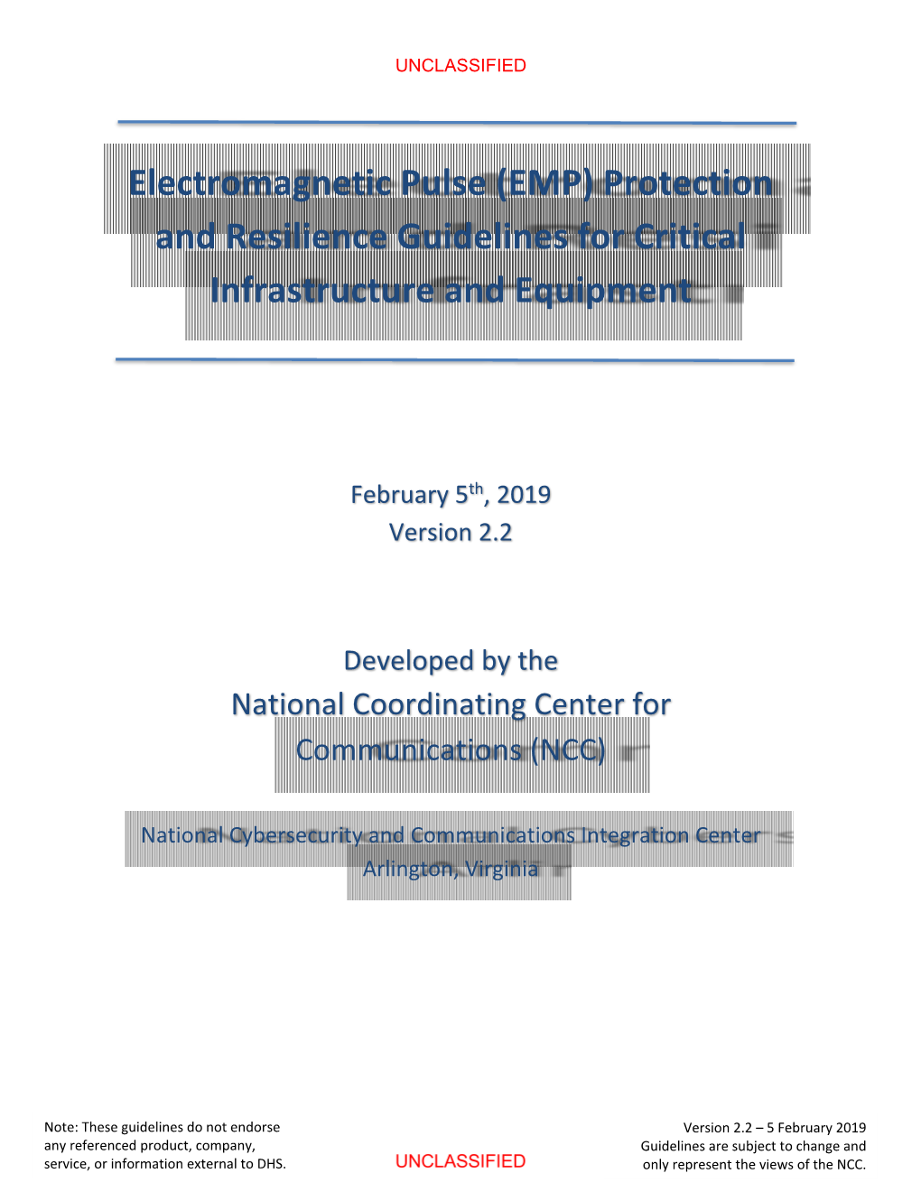 Electromagnetic Pulse (EMP) Protection and Resilience Guidelines for Critical Infrastructure and 