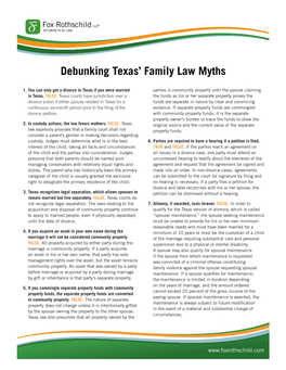 Debunking Texas' Family Law Myths