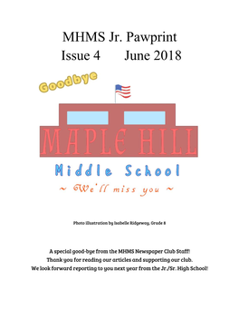 MHMS Junior Wildcat Student Newspaper June 2018