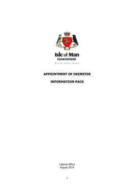 Appointment of Deemster Information Pack