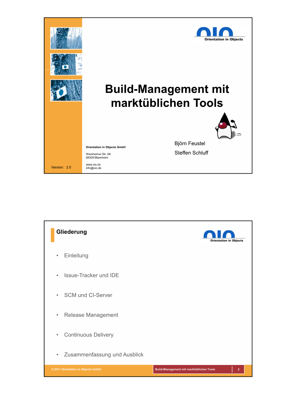 Build-Management Mit Marktüblichen Tools