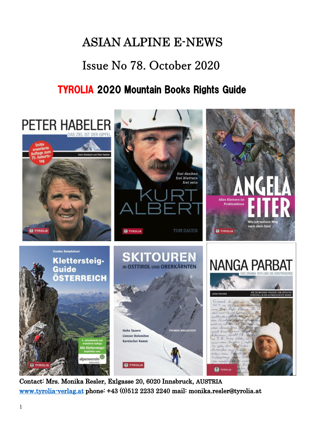 ASIAN ALPINE E-NEWS Issue No 78. October 2020