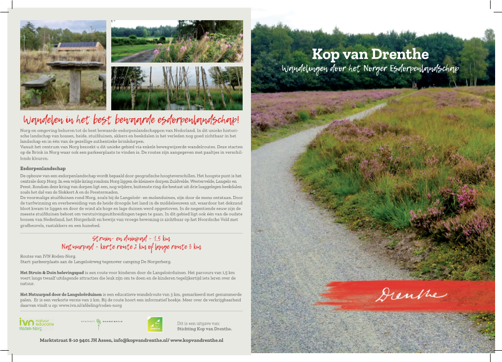 Kop Van Drenthe Wandelroutes Norg.Indd