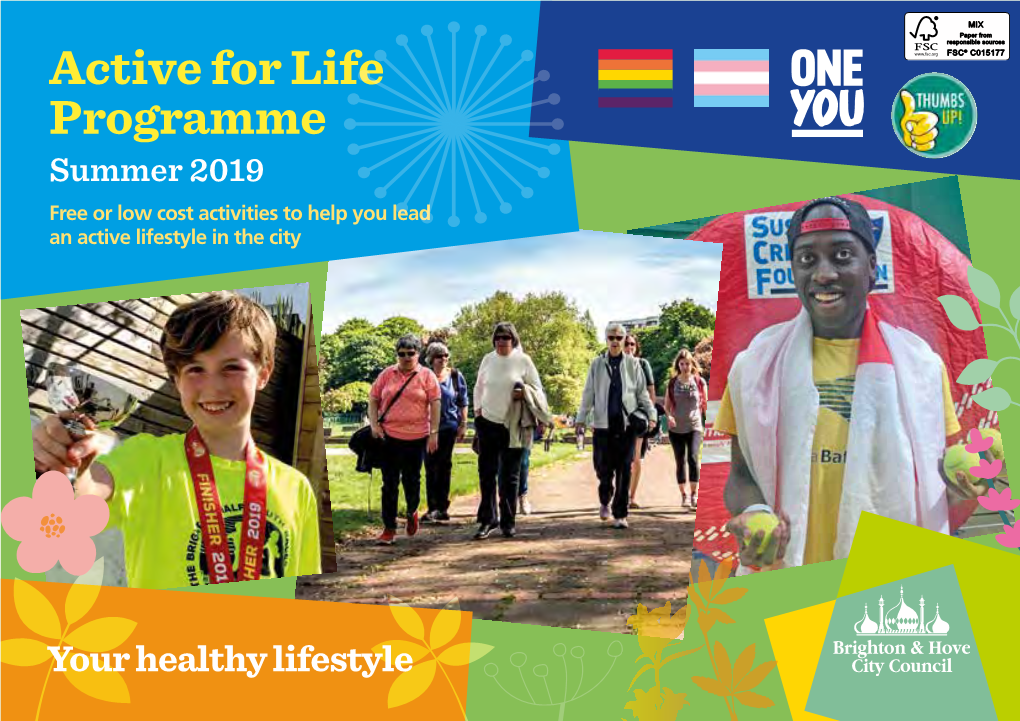 Active for Life Programme Summer 2019 Free Or Low Cost Activities to Help You Lead an Active Lifestyle in the City