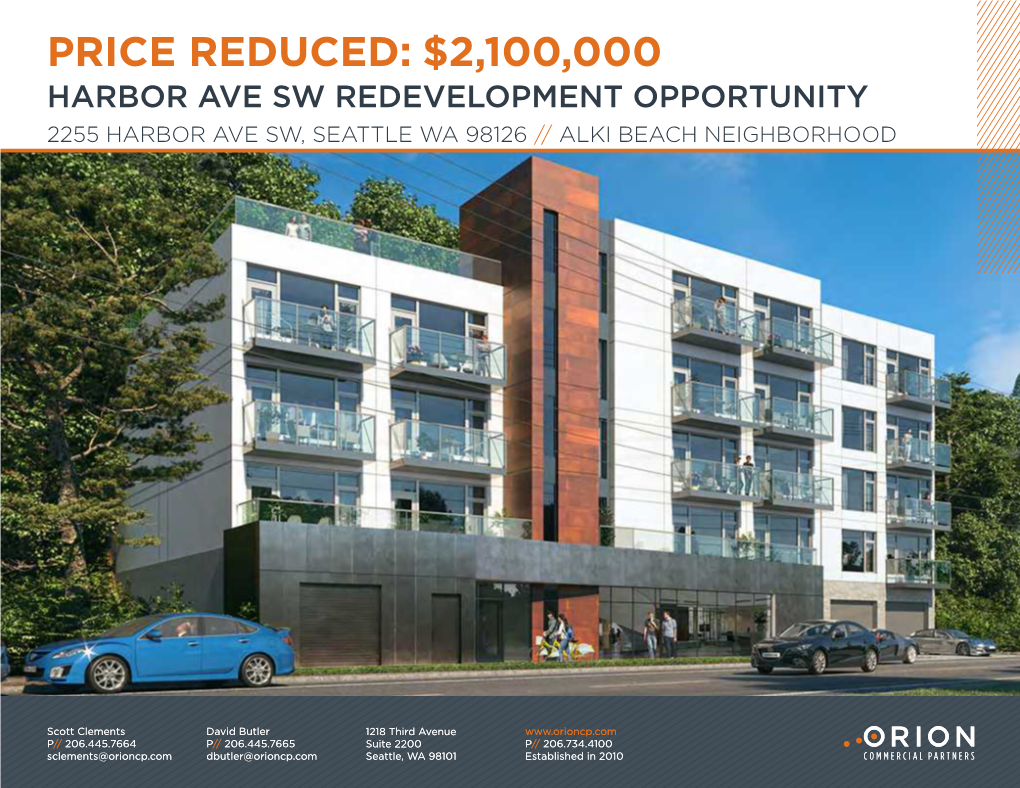 Price Reduced: $2,100,000 Harbor Ave Sw Redevelopment Opportunity 2255 Harbor Ave Sw, Seattle Wa 98126 // Alki Beach Neighborhood