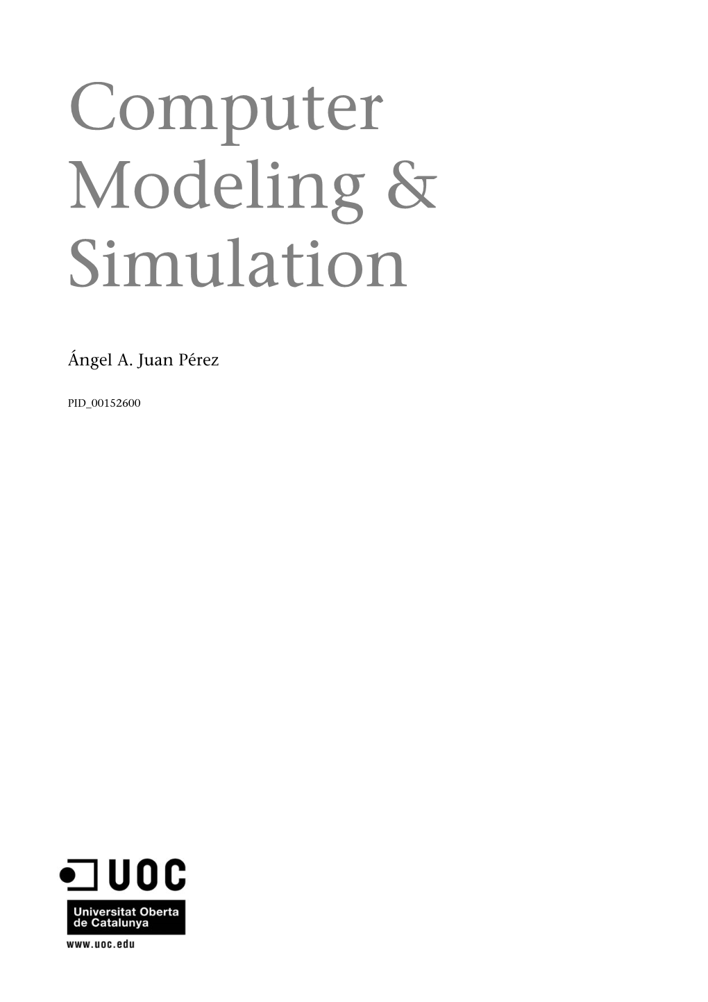 Computer Modeling & Simulation.Pdf