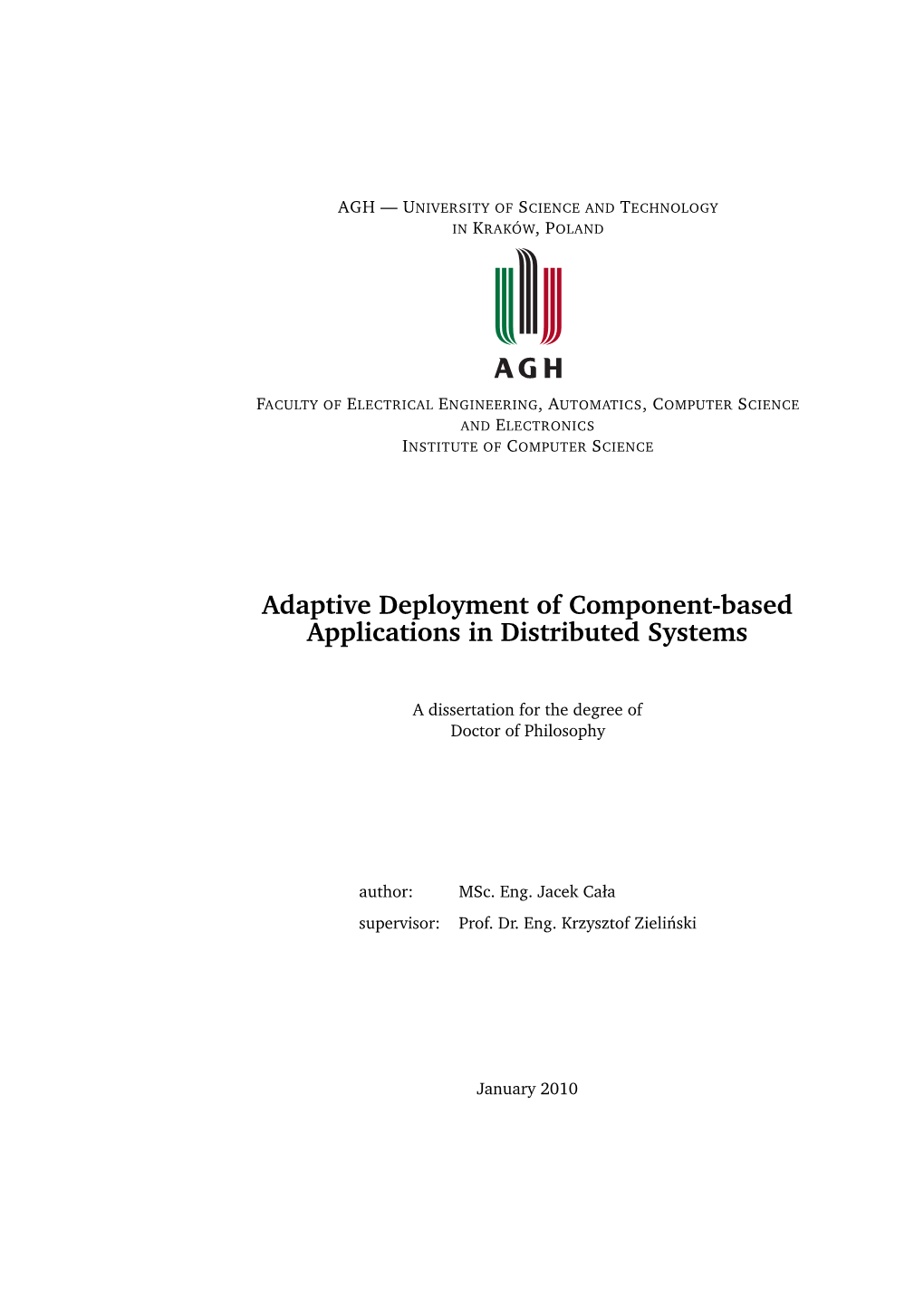 Adaptive Deployment in Component-Based Distributed