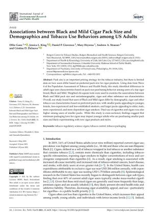 Associations Between Black and Mild Cigar Pack Size and Demographics and Tobacco Use Behaviors Among US Adults