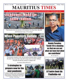 Mauritius Times Epaper Tuesday 16 March 2021