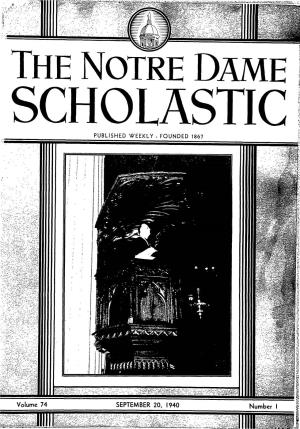 Notre Dame Scholastic, Vol. 74, No. 01
