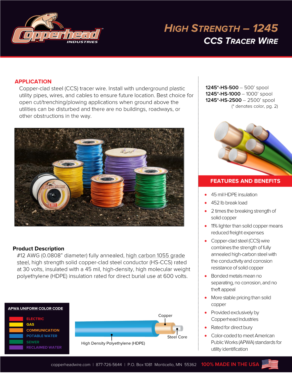High Strength – 1245 Ccs Tracer Wire