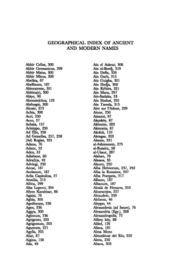 Geographical Index of Ancient and Modern Names