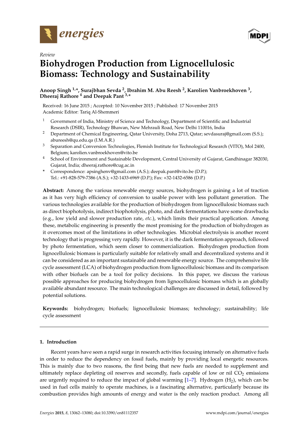 Biohydrogen Production From Lignocellulosic Biomass: Technology And ...