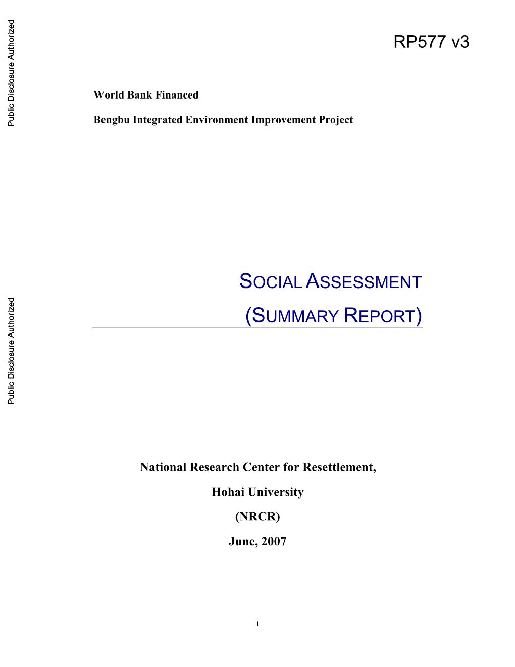 World Bank Document