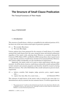 The Structure of Small Clause Predication