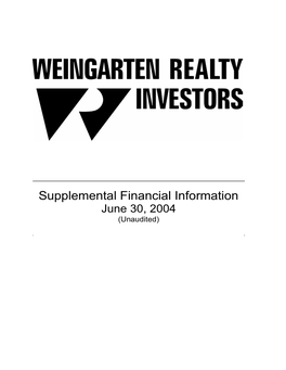 Supplemental Financial Information June 30, 2004 (Unaudited)
