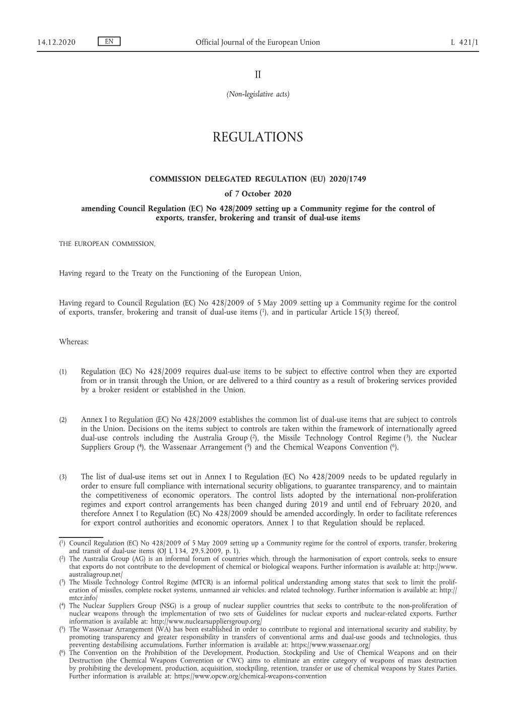 COMMISSION DELEGATED REGULATION (EU) 2020/1749 of 7