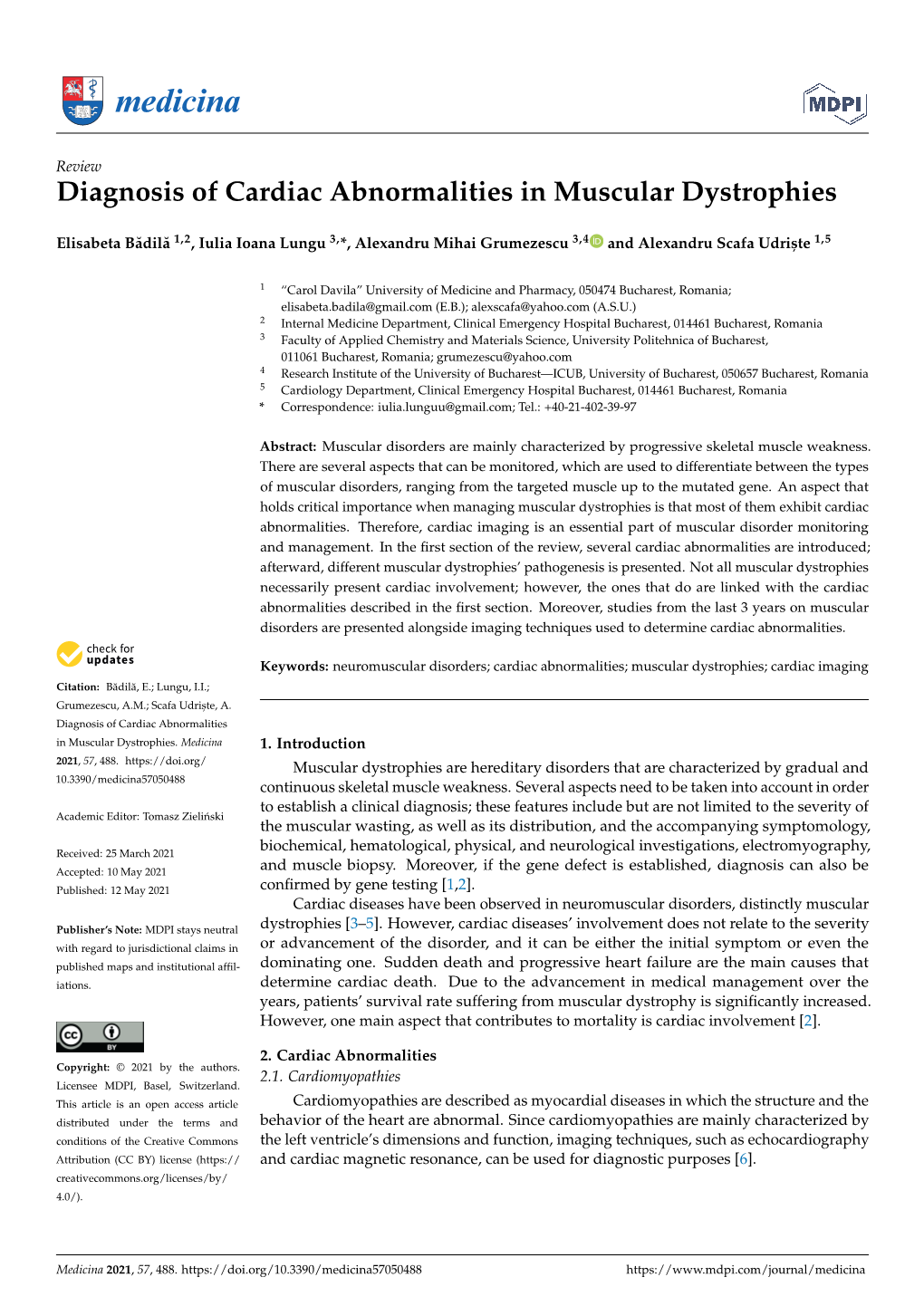 Diagnosis of Cardiac Abnormalities in Muscular Dystrophies