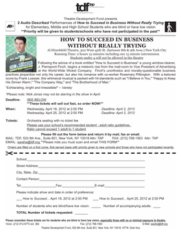 Howtosucceed Visionloss Flyer:Wicked, Millie Flyer.Qxd.Qxd