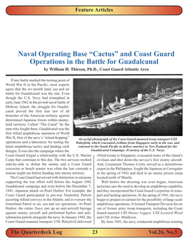 “Cactus” and Coast Guard Operations in the Battle for Guadalcanal by William H