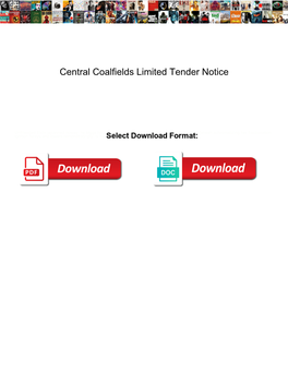 Central Coalfields Limited Tender Notice