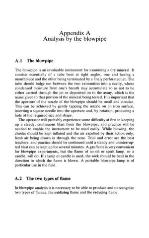 Appendix a Analysis by the Blowpipe