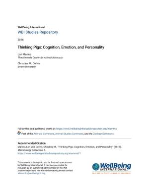 Thinking Pigs: Cognition, Emotion, and Personality