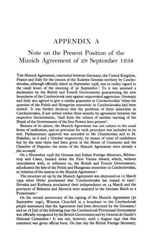 APPENDIX .A. Note on the Present Position of the Munich Agreement of 29 September 1938