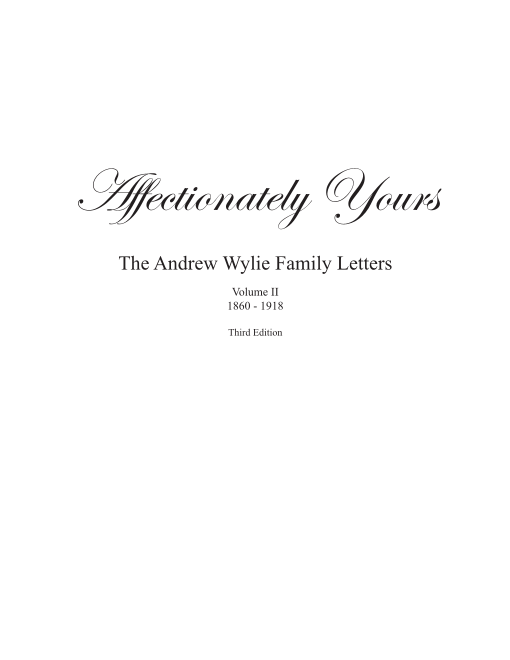 The Andrew Wylie Family Letters