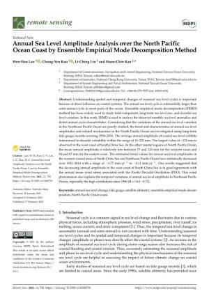 Annual Sea Level Amplitude Analysis Over the North Pacific Ocean Coast by Ensemble Empirical Mode Decomposition Method