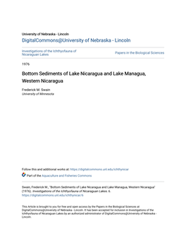 Bottom Sediments of Lake Nicaragua and Lake Managua, Western Nicaragua