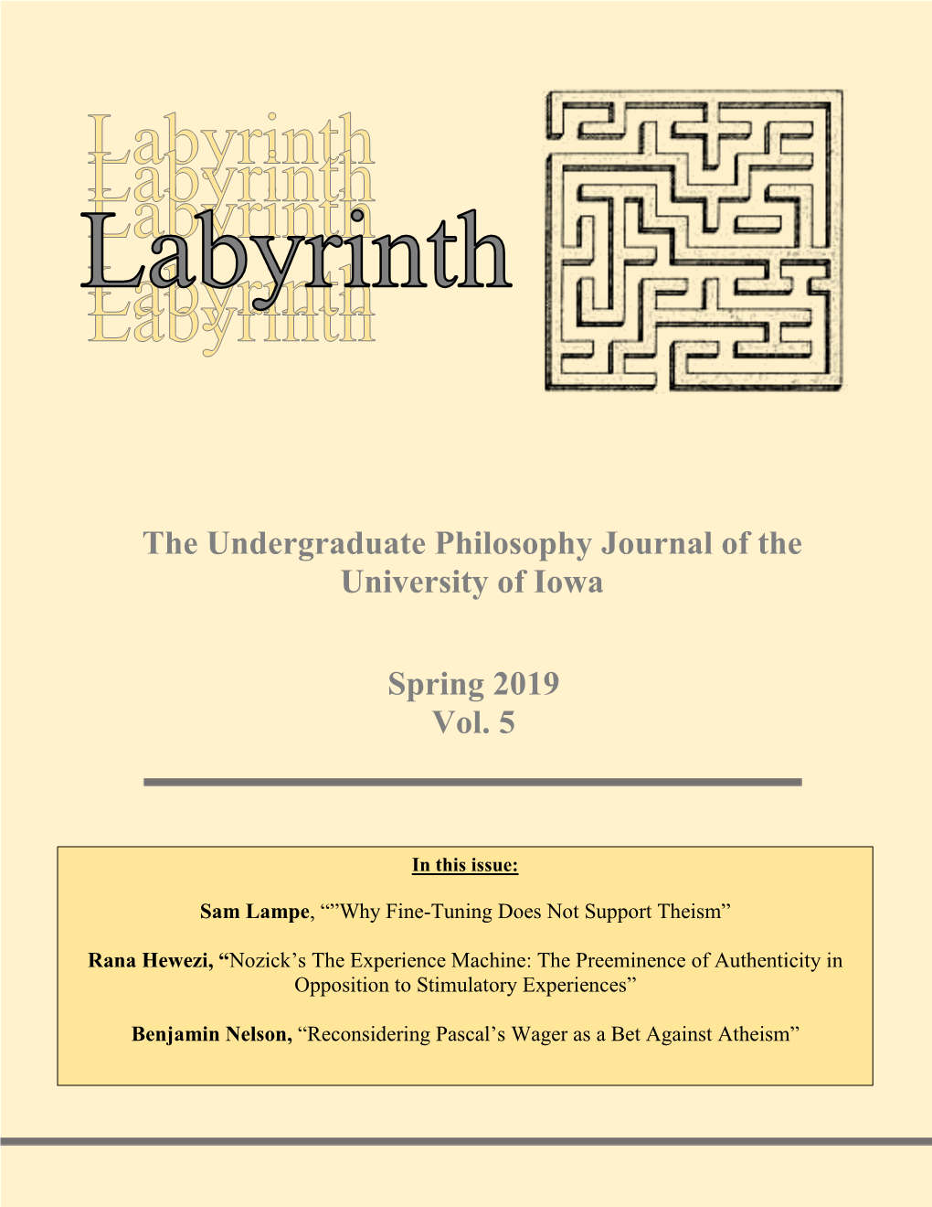 The Undergraduate Philosophy Journal of the University of Iowa