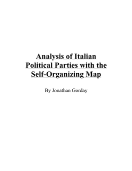 Analysis of Italian Political Parties with the Self-Organizing Map