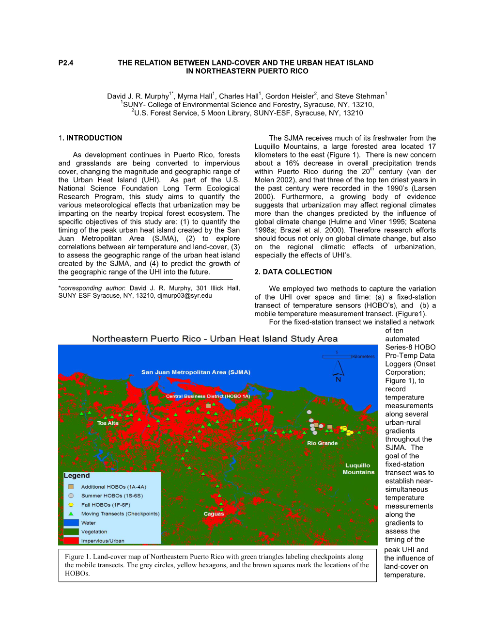 P2.4 the Relation Between Land-Cover and the Urban Heat Island in Northeastern Puerto Rico