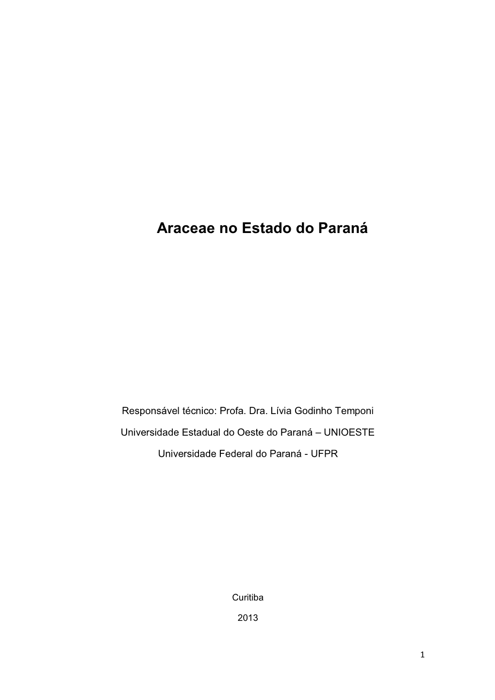 Araceae No Estado Do Paraná