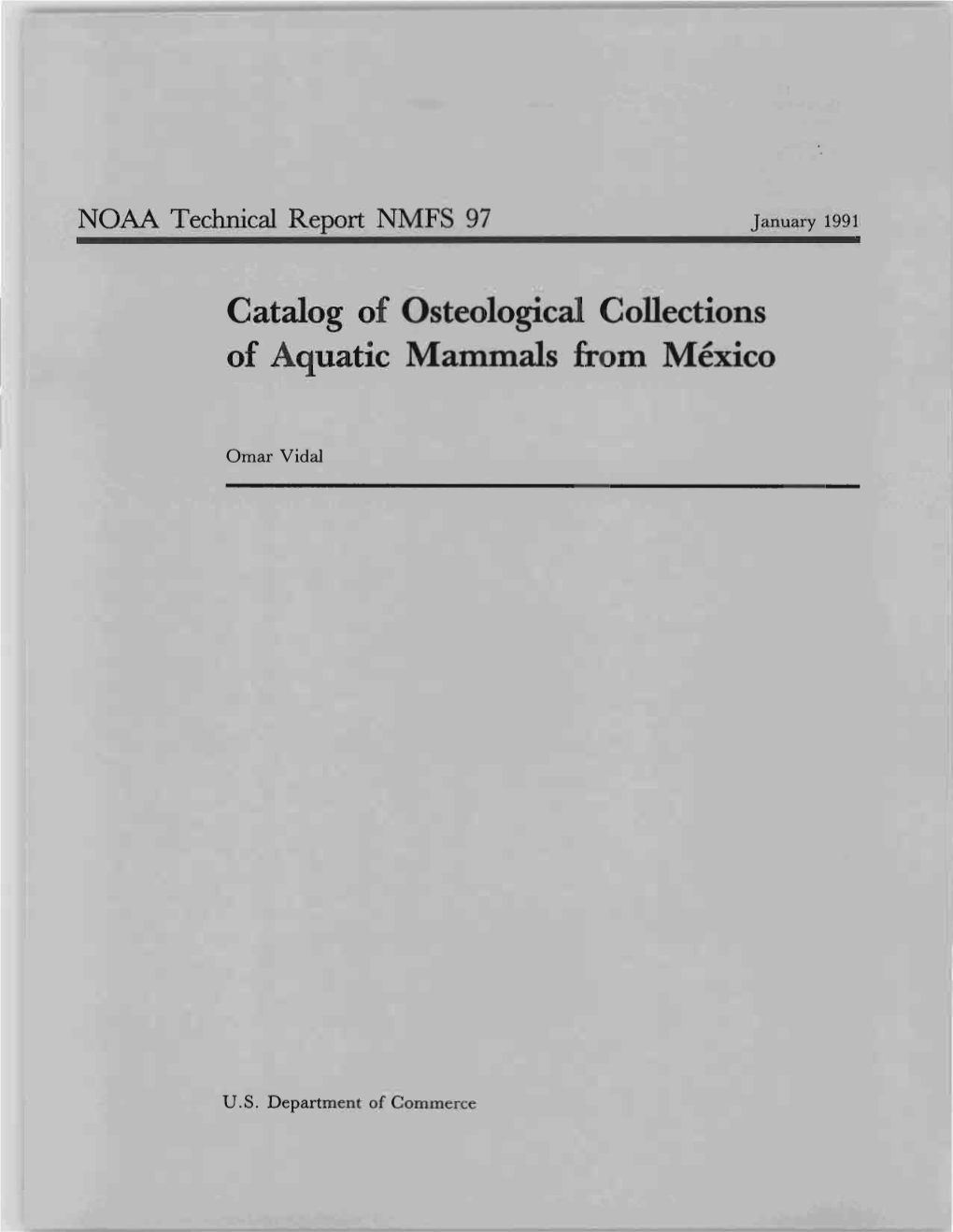 Catalog of Osteological Collections of Aquatic Mammals from Mexico