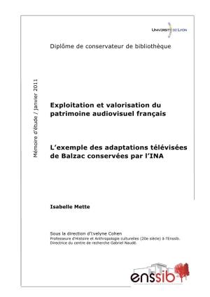 Exploitation Et Valorisation Du Patrimoine Audiovisuel Français