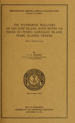 The Nonmarine Mollusks of San Jose Island, with Notes on Those of Pedrogonzalez Island