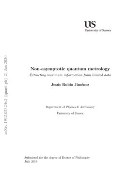 Non-Asymptotic Quantum Metrology Arxiv:1912.02324V2 [Quant-Ph]