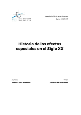 Historia De Los Efectos Especiales En El Siglo XX