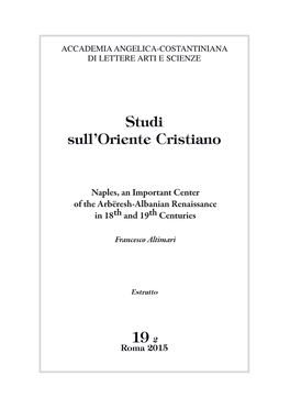 Studi Sull'oriente Cristiano 19 2