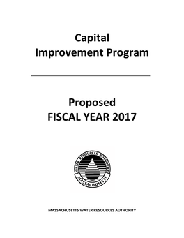 Capital Improvement Program Proposed FISCAL YEAR 2017