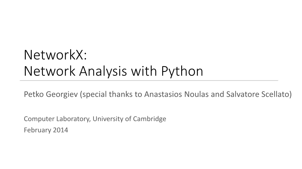 Networkx: Network Analysis With Python - DocsLib