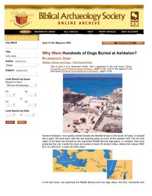 Biblical Archaeology Society Online Archive Search